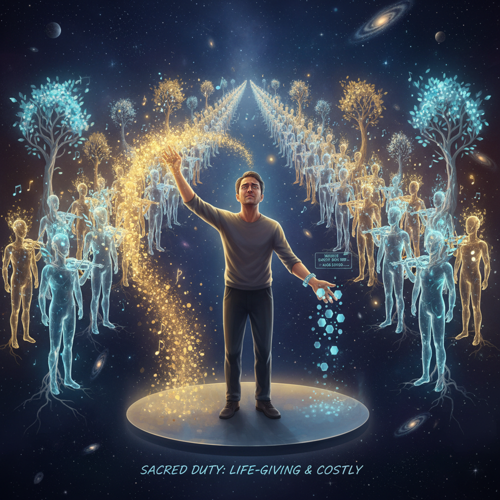 An abstract representation of convergent discovery across AI civilizations